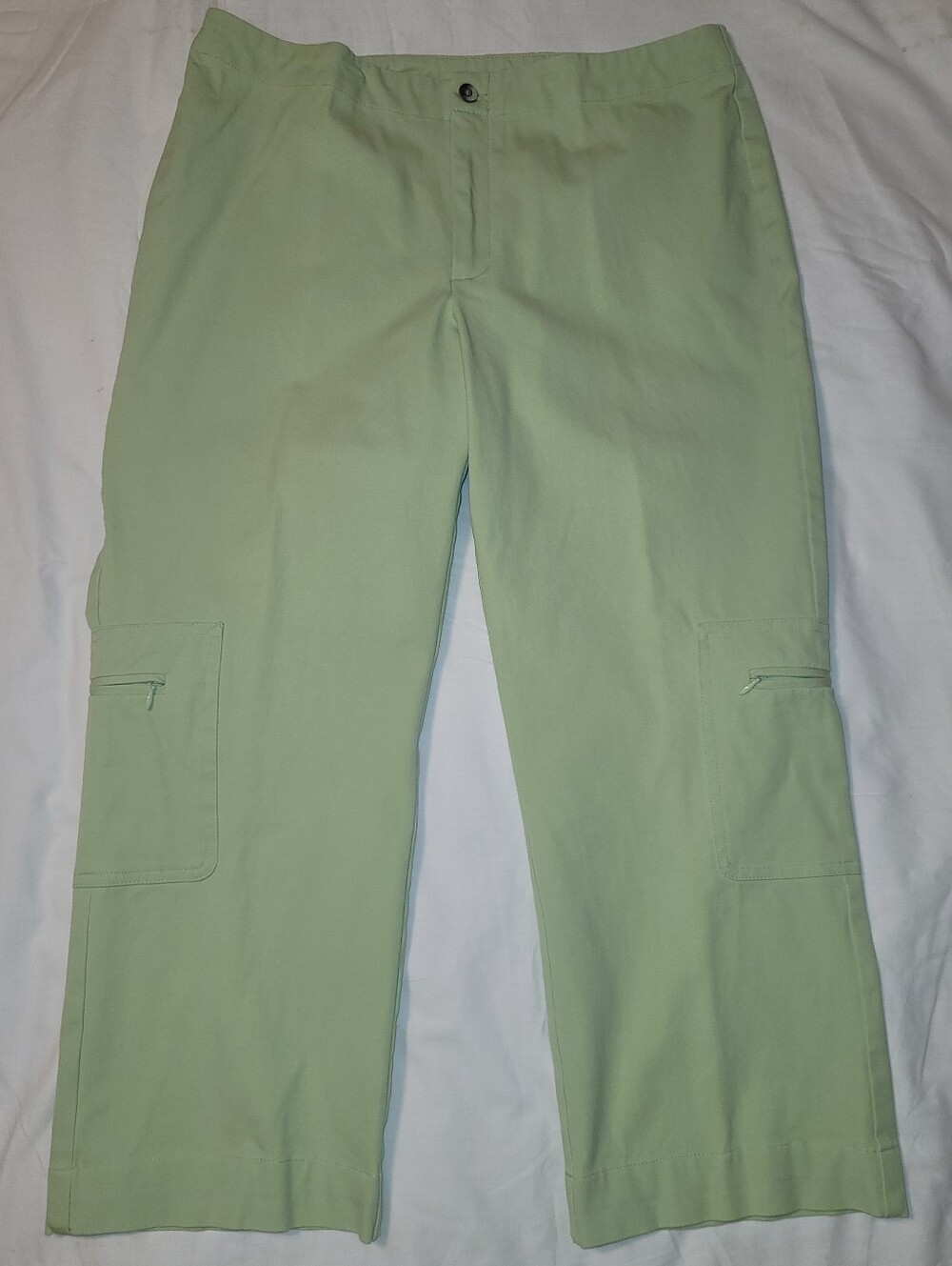 Studio Lime Green Cargo Cropped Pants